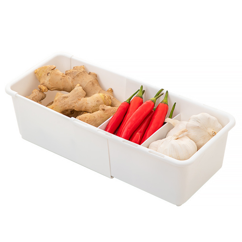 プラスチック収納バスケット伸縮バスケット台所野菜調味料姜にんにくネギ収納バスケットデスクトップスナック収納ケース|undefined