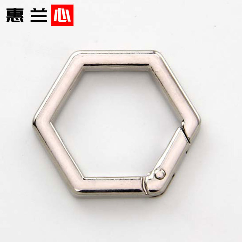 Hexagonal spring ring luggage clothing hardware accessories ring key chain pendant diy metal opening connection ring Hexagonal spring ring luggage clothing hardware accessories ring key chain pendant diy metal opening connection ring