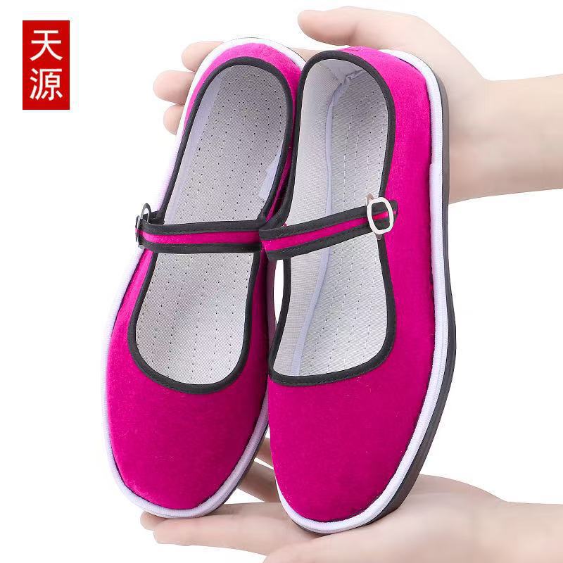 女性用春夏手作り千層布靴、中高年母親向けの古い北京布靴、ワンライン軽量布靴|undefined