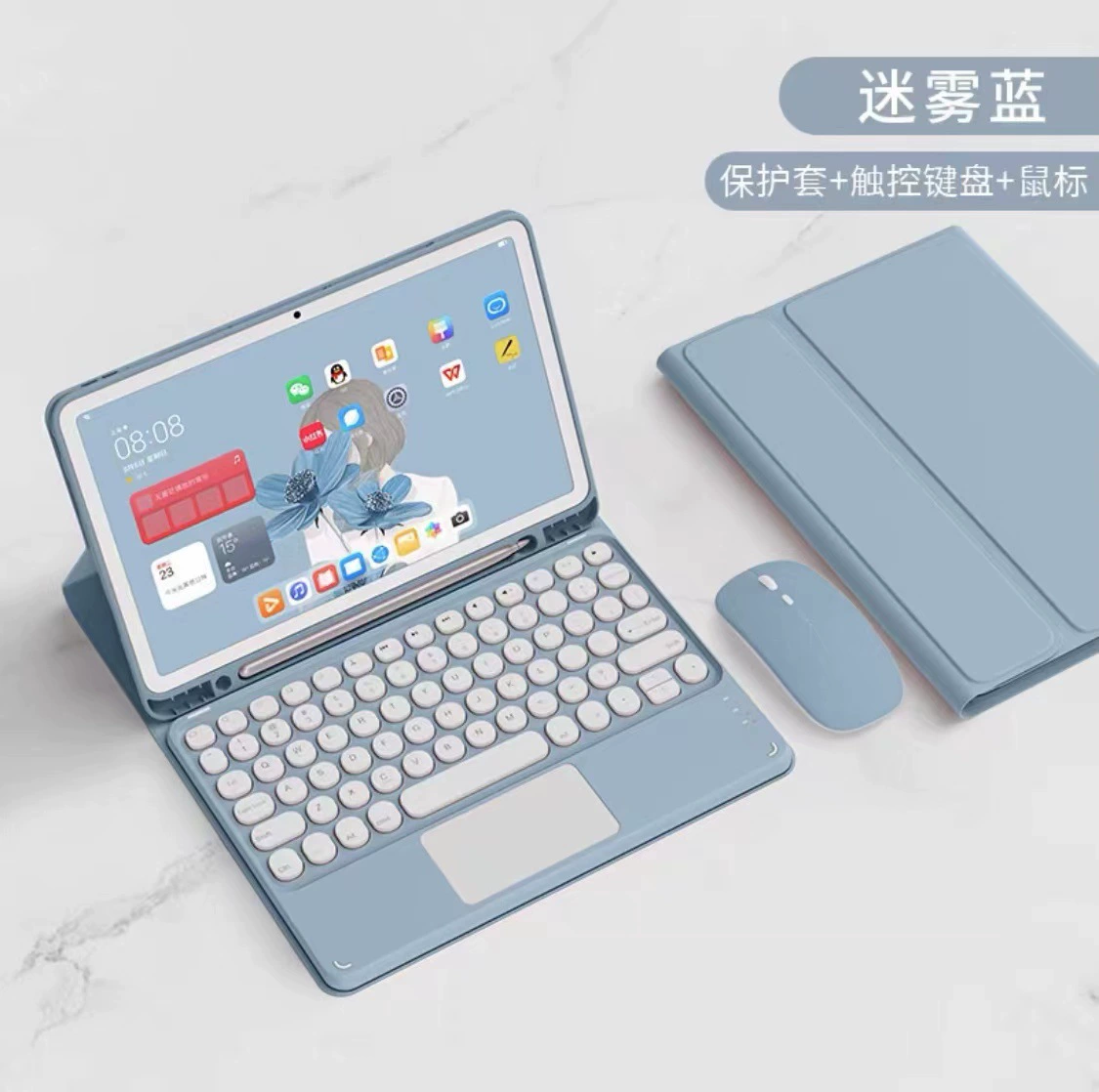 Подходящий твердый чехол для iPad Air11 Bluetooth с защитной крышкой, магнитный чехол для iPad11 (A16) круглая крышка с тач клавиатурой