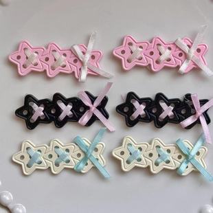 Hollow Three-Link Five-Pointed Star Woven Bow Phone Case DIY Accessories Insiphone Resin Hand-Woven