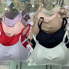 Cai Xianer 3281 女の子ノンワイヤーブラジャーラップ胸露出防止薄型 AB カップ下着光沢のある 3 列の通気孔