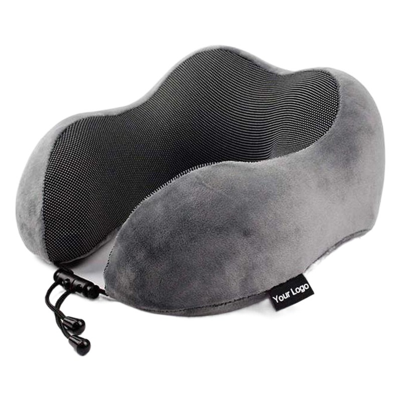 Almohada en forma de U, almohada de espuma viscoelástica de rebote lento, se puede guardar, ideal para viajar, almohada multifuncional para el cuello, almohada para el cuello lista para usar para dormir de lado.