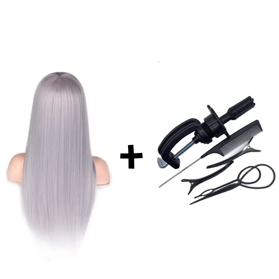 Simulación de comercio exterior, molde para el cabello, ejercicio de peluquería, permanente, trenzado, corte de cabello, peinado, peinado, peinado de muñeca, enseñanza de la cabeza, maquillaje