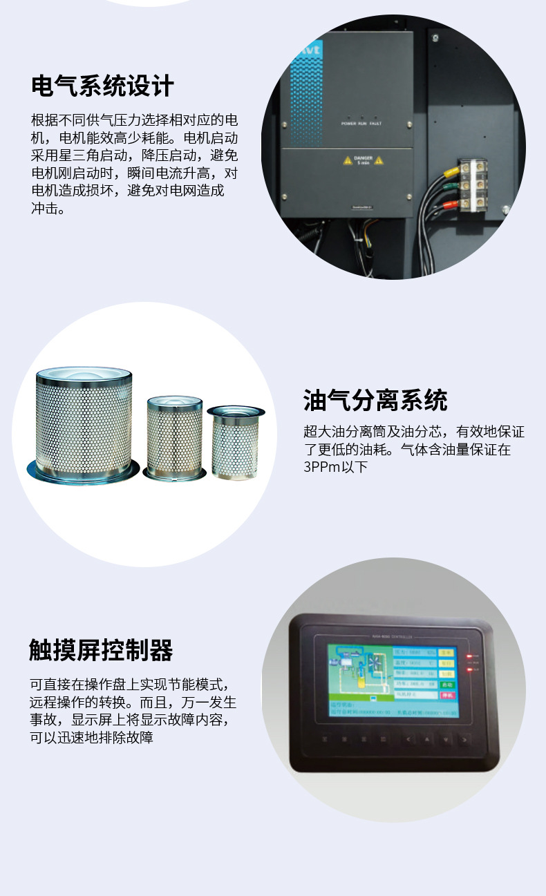 Low pressure Screw Air Compressor 3/4/5kg textile industry special efficient air compressor mute industry