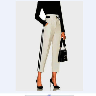 Striped High Waist 2025 New Fashion Slim Fit Women's Pants Drape European and American New White Ribbon Amazon