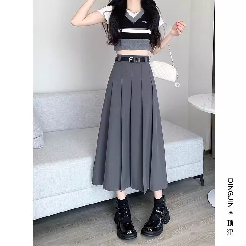 A字半身スカートワンピースレディース秋冬春夏スカート|undefined
