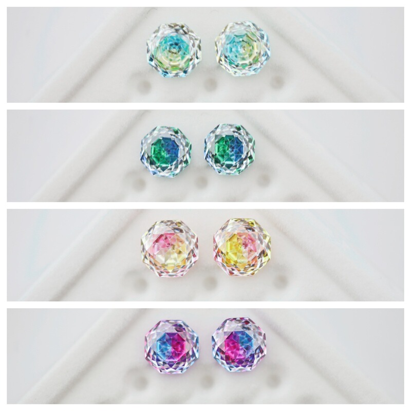 Eight-Sided Millennium Rose-Cut Gradient Zircon Loose Stone DIY Earrings Necklace Nail Art Zircon Same Style as on Xiaohongshu and Douyin