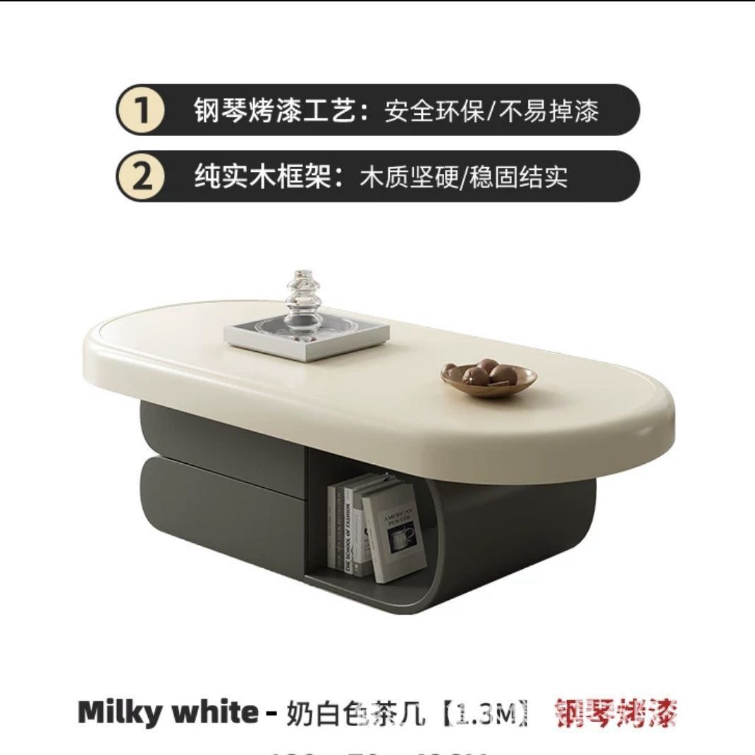 블랙 캐비닛 + 크림 화이트 1.3m 커피 테이블 완성