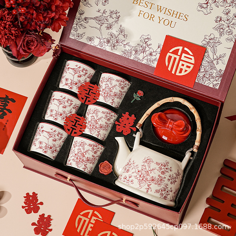 茶壶套装马克杯陶瓷家用乔迁新居订婚新婚结婚送新娘闺蜜礼物茶具|undefined