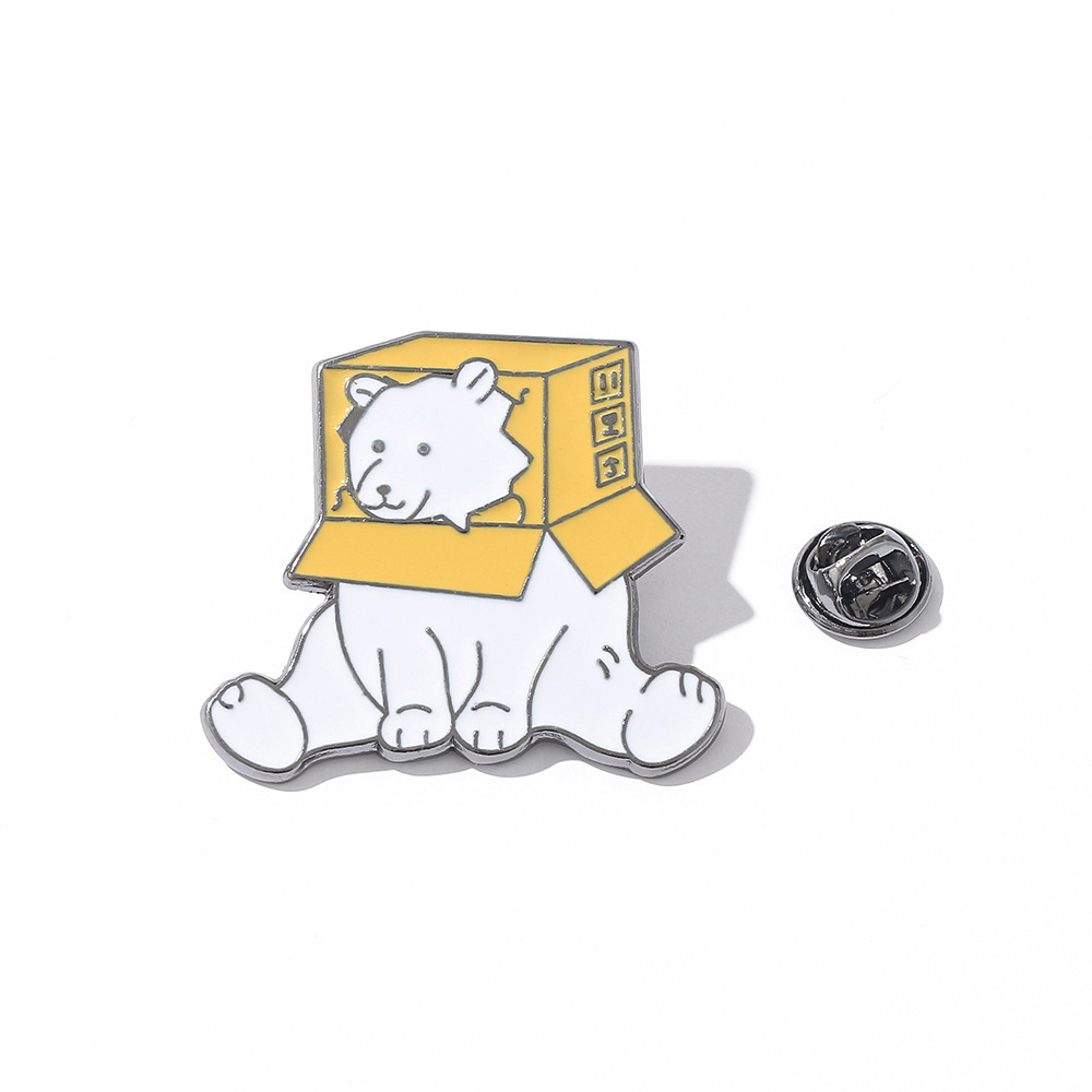 Lindo oso gato perro abeja broche ins moda personalizada ropa joyería creativa aleación insignia medalla