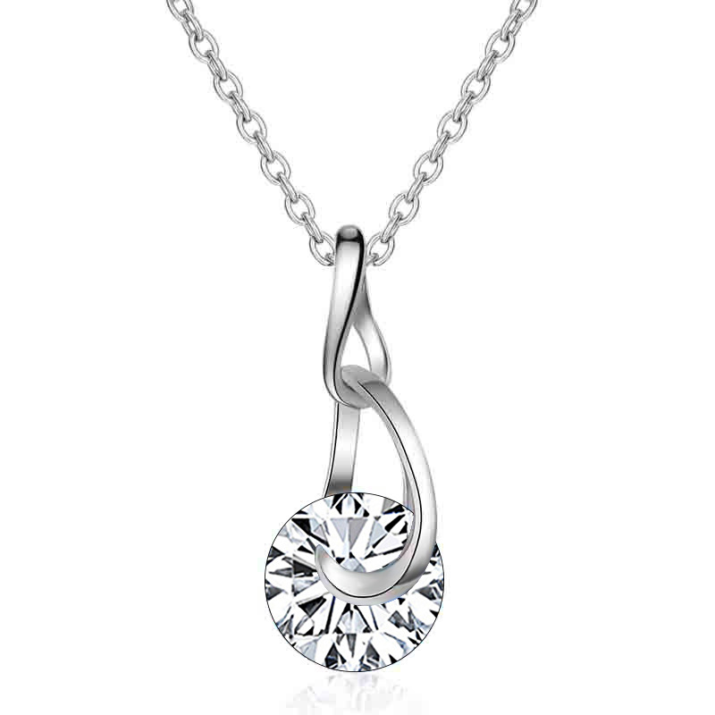 Collar de plata esterlina 925 mujer 2 quilates collar de gota de agua de moissanita colgante de collar de clavícula de fábrica
