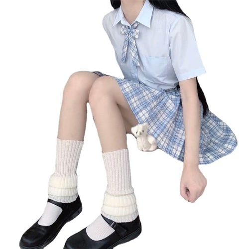 Japanese lolita bow cute fur ball knitted socks for women winter leg warmers pile socks white jk socks