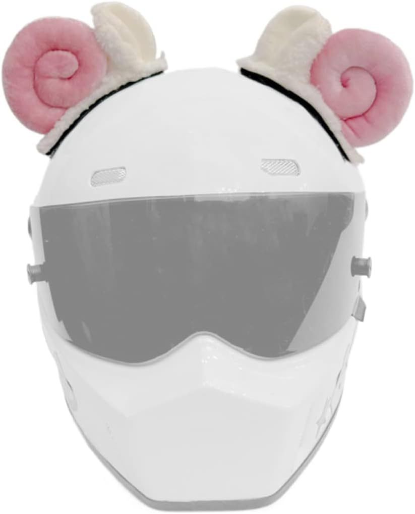 Motuoche Plush Helmet Horns Ears Cute Ski Decoration Motorcycle Helmet Accessories (Auto Parts and Accessories) - pink
