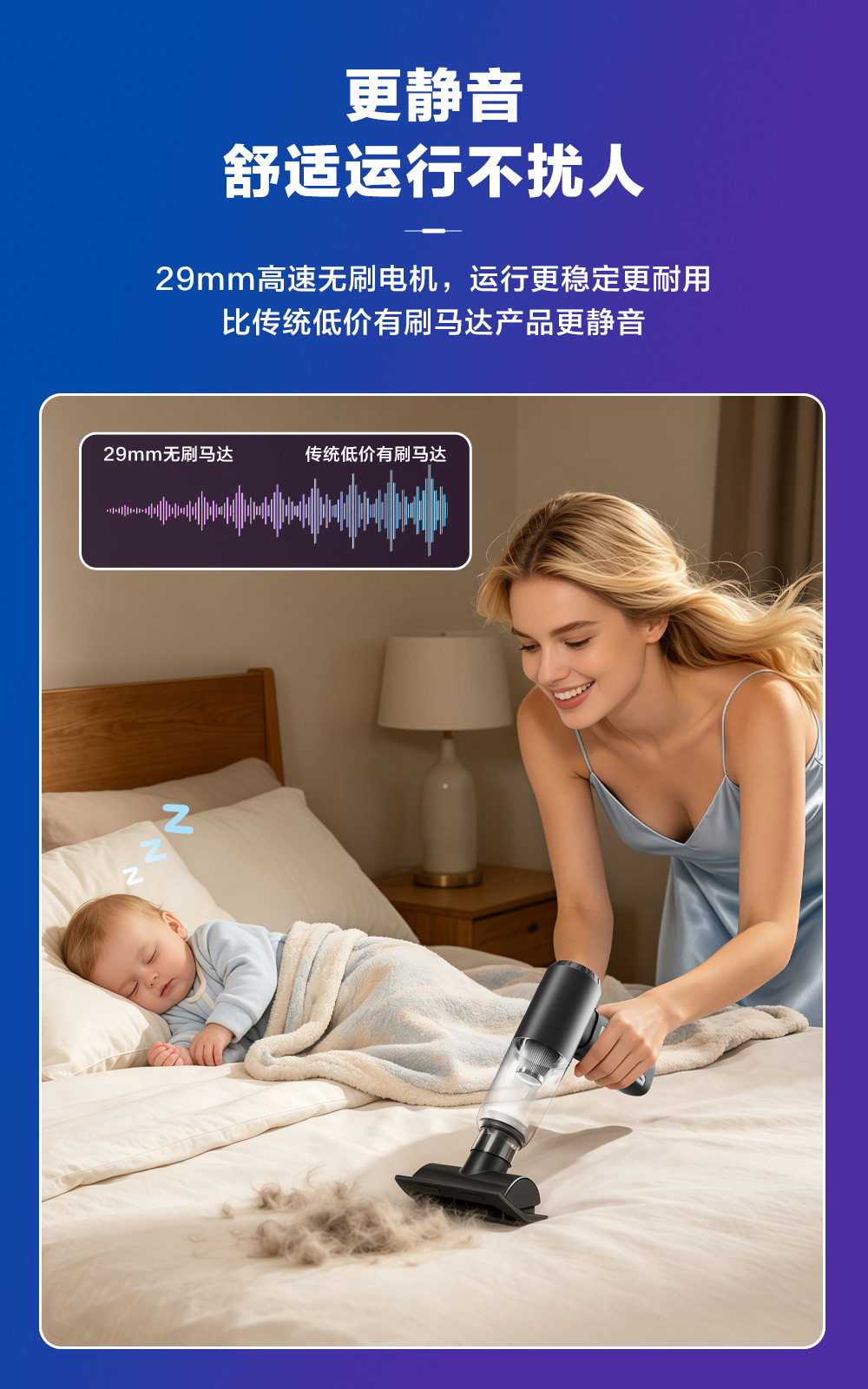 June's New Brushless Vacuum Cleaner, Cross-Border Car-Mounted Small Mini Wireless Compact Handheld Vacuum Cleaner for Home Use