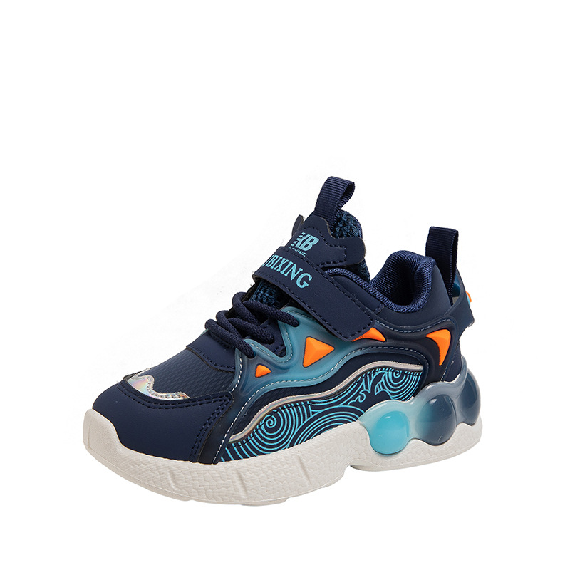 Scarpe per bambini da basket in stile velcro, alla moda, versatili, per ragazze, ragazzi e ragazze, in pelle, primavera e autunno_voghion.com