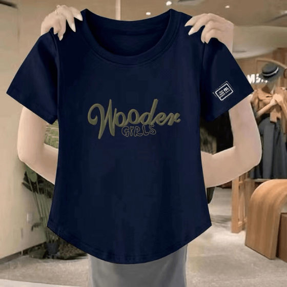 Leak-picking ~ Tailan Big Brand Label Cutting Counter Withdraws Foreign Trade New Korean Short-sleeved Irregular Top T-shirt Women