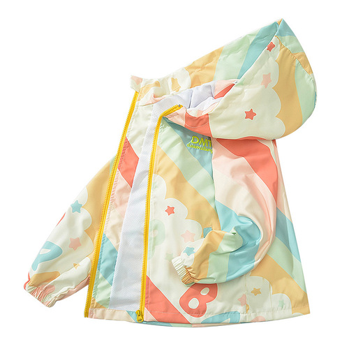 Women's Spring 2025 Children's Fashionable Windbreaker Thin Middle Childhood Spring Jacket Trendy Brand Spring and Autumn Model