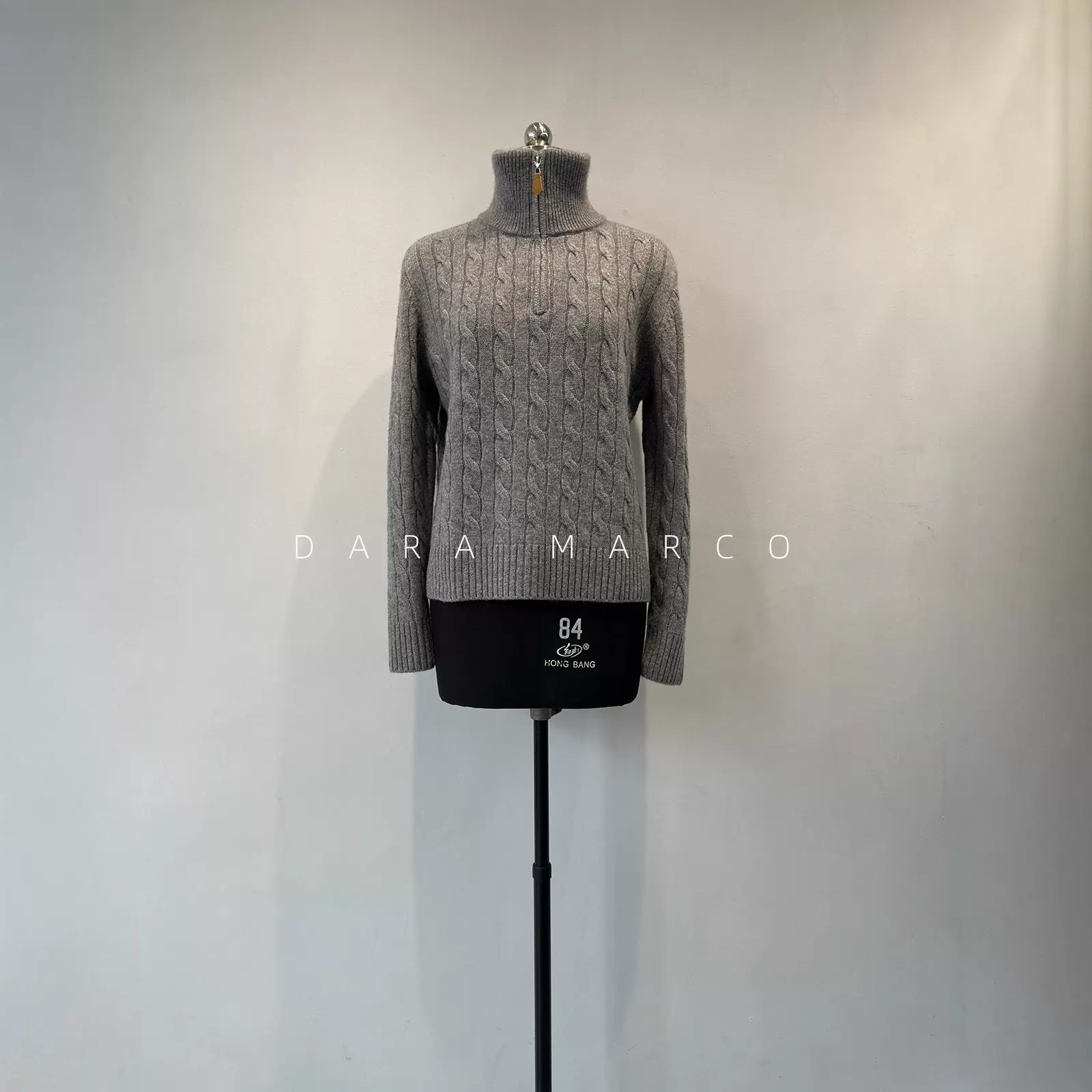 高JI简约~C细100绵羊毛半开拉链高领套头衫毛衣25女秋冬内搭打底