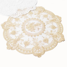 田园风圆形镂空蕾丝刺绣花边ins风拍照道具桌垫盖布