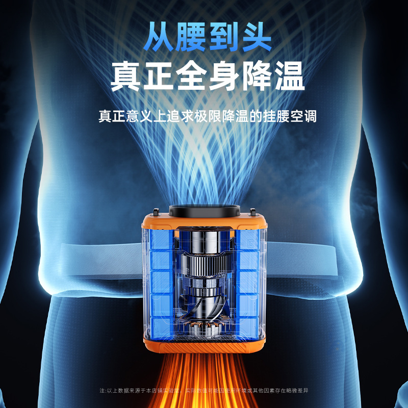 Nuevo ventilador de cintura de alta velocidad USB recargable clips de sitio de construcción al aire libre cintura enfriamiento mágico ventilador portátil