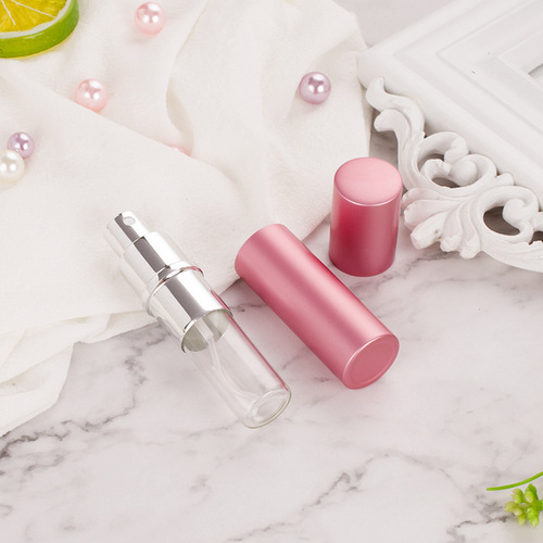 Wholesale oral spray bottle aluminum perfume bottle 10ml portable spray empty bottle glass liner repackaged with logo