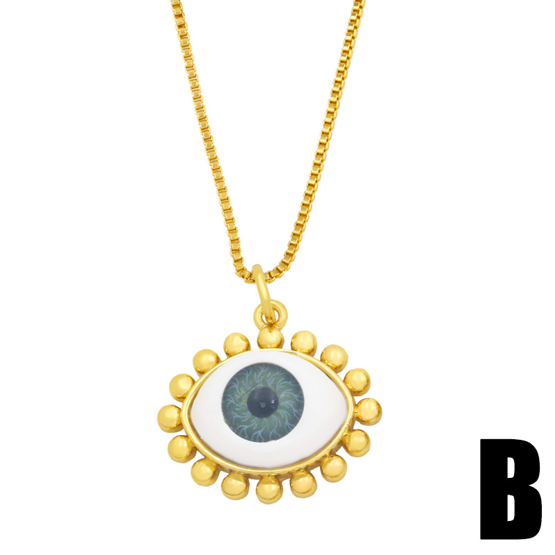 Vintage Fashion Demon Eyes Copper Necklace Wholesale Nihaojewelry