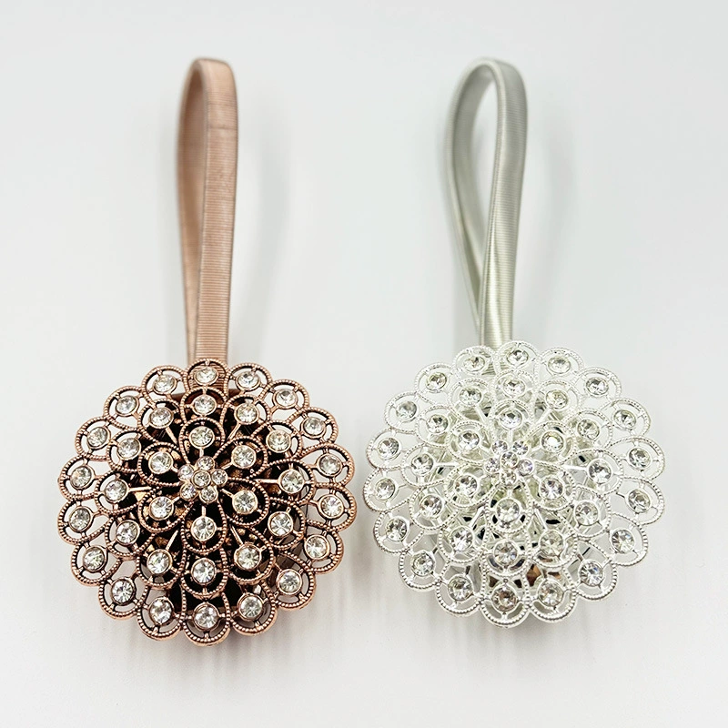 Трансграничный сплав с бриллиантами с магнитной отсосной пряжкой павлин открытый экран магнитная железная пряжка занавески пружинные шторы для хранения без пробивания