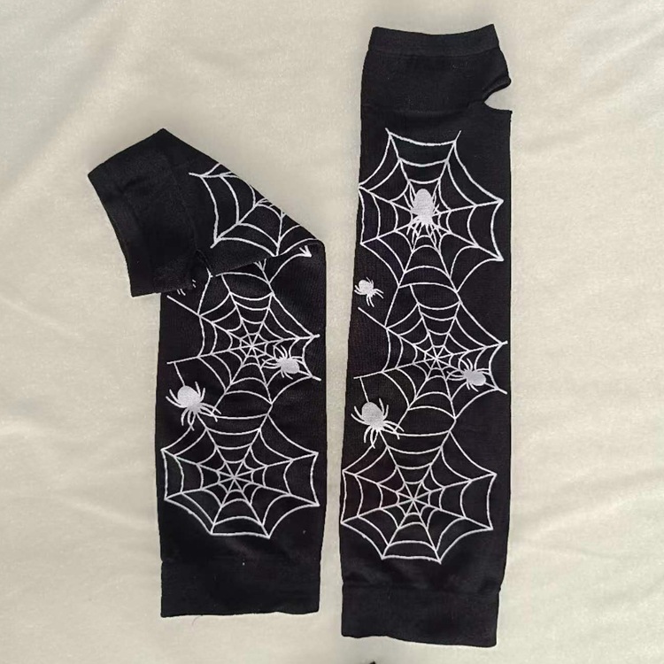 Halloween manga fantasma esqueleto guante largo de medio dedo protector solar manga zombie accesorios de ropa vampira