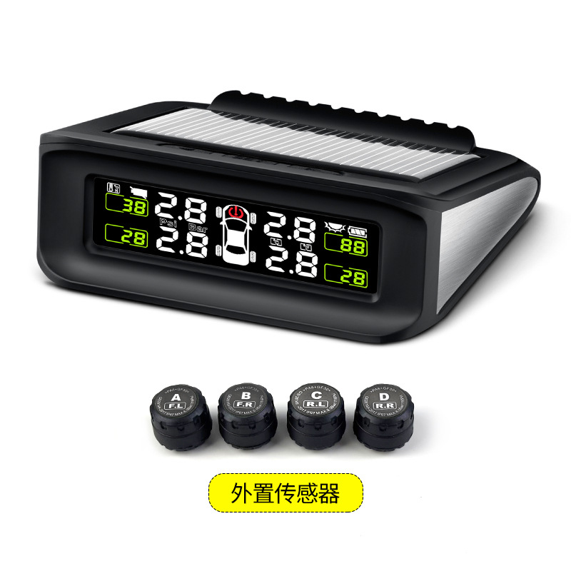 Customized Car Tire Pressure Monitor Tpms Built-In and External Wireless Solar Pressure Sensor Detection Monitor
