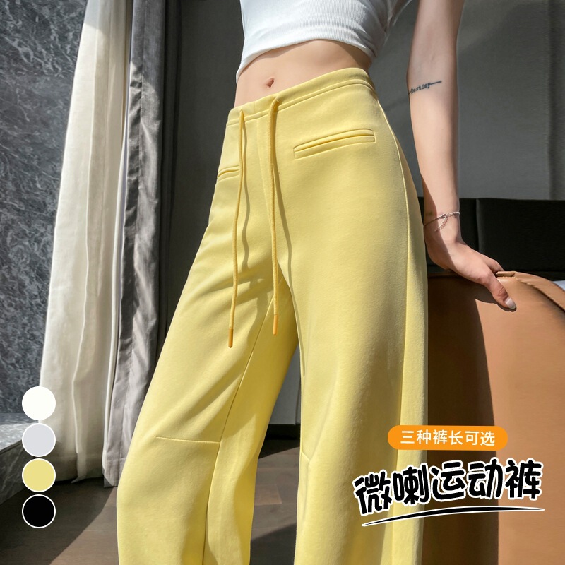 high quality micro flared pants women's spring and summer 2025 new thin narrow straight design casual sports pants