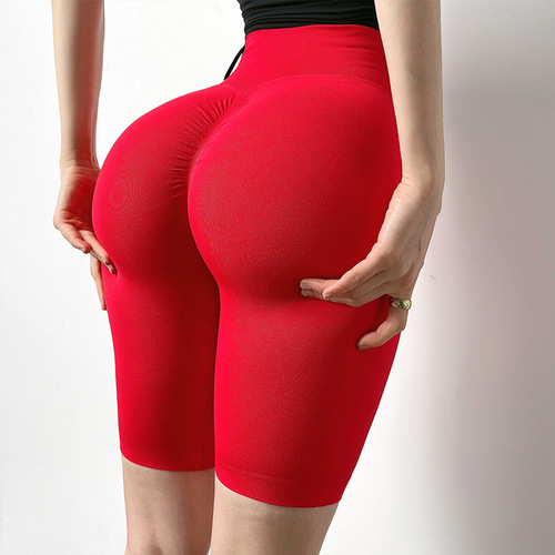 Sticky yoga shorts high-waist butt-lifting fitness abs peach butt fitness pants for women to show hips high-waist European and American yoga pants