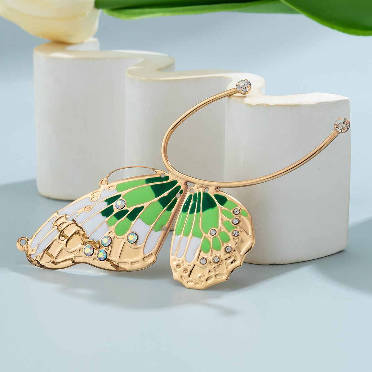 1 Piece Elegant Sweet Butterfly Plating Iron Rhinestones Ear Cuffs display picture 22