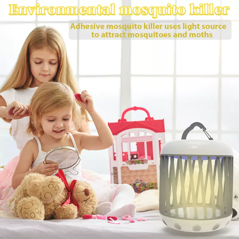 亚马逊新品uv诱捕式跳蚤灯 可充电多功能捕蝇灯 室内悬挂式灭蚊灯
