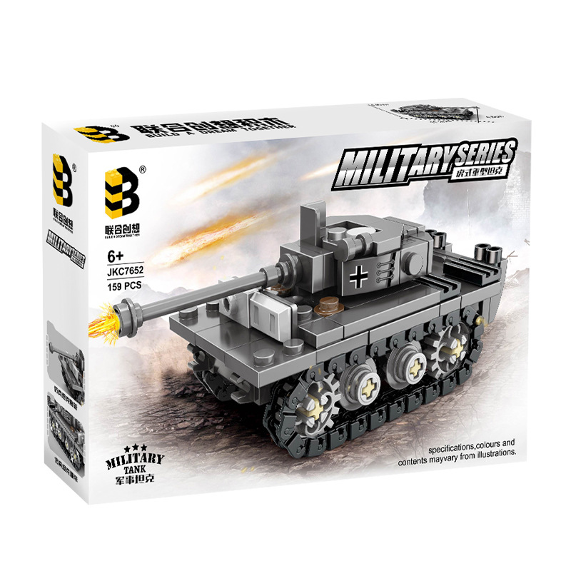 Bloques de construcción creativos conjuntos jkc7652 tanques de tigre bloques de construcción militares niños yizhi puestos de juguetes infantiles en el mercado nocturno