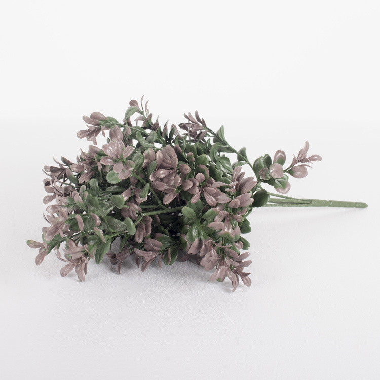 Plantas verdes falsas, decoración de paredes, hojas de plantas de simulación, arreglos florales de pared de fondo, 7 cabezas, lavanda de perilla