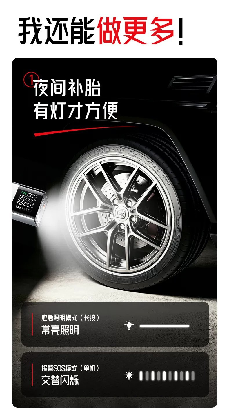Car-mounted wireless air pump, portable car air pump, electric car tire high-pressure inflator