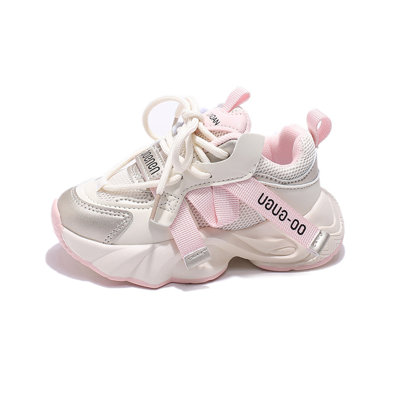 Zapatos deportivos de niñas primavera y otoño 2025 primavera y otoño nuevos zapatos infantiles con suela suave zapatos de padres de niños medianos y mayores zapatos casuales de niñas