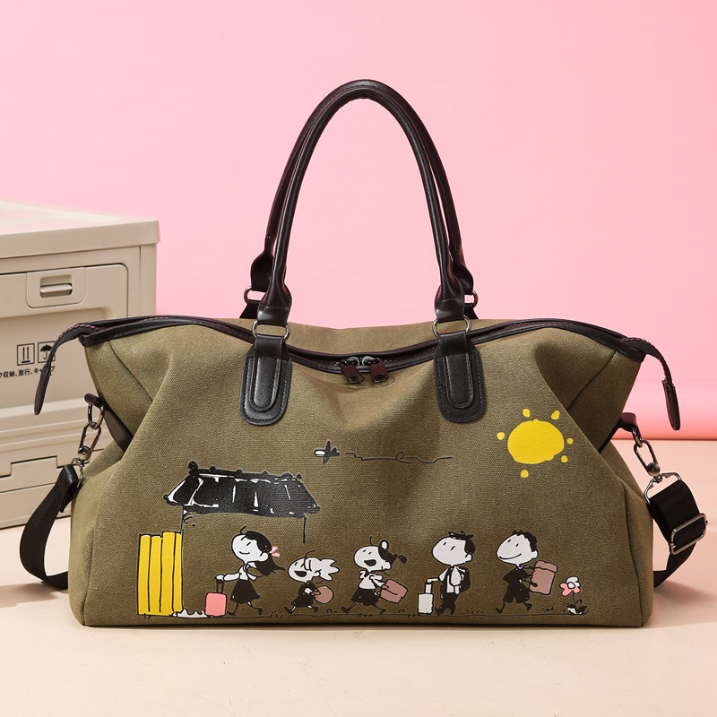 2025 nuevo lindo bolso de mano impresa de gran capacidad bolso de viaje corto para hombres bolso de entrenamiento deportivo casual