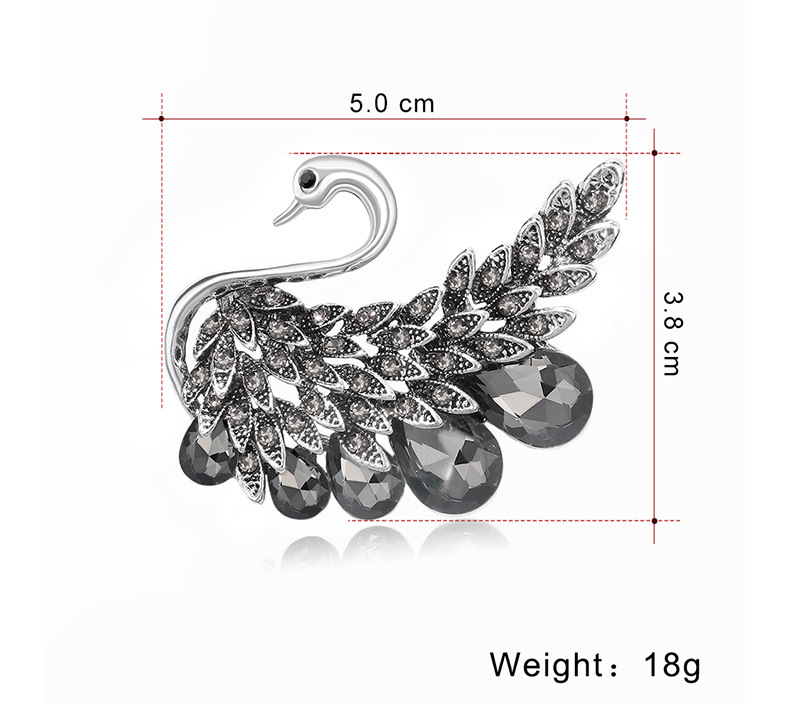 Retro Swan Alloy Inlay Artificial Crystal Women's Brooches display picture 1