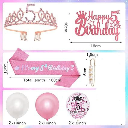 2024 трансграничные горячие продажи розовые бриллианты для детей день рождения номер 6 лет 7 лет 8 лет с воздушными шарами свечи набор