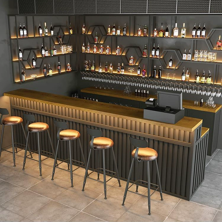 Индустриальный винный бар Tai Qing Bar Горячий горячий горшок прием стол передний стол бар B B & B ресторан барбекю ретро кассовый стол