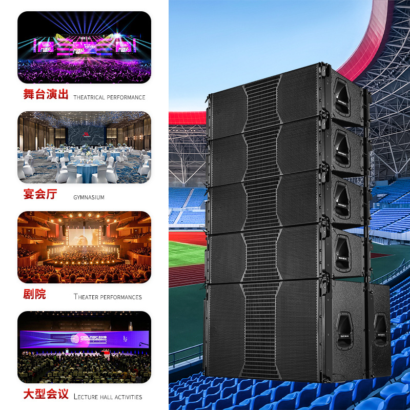 Doble 10 pulgadas 4 + 2 3D audio conjunto de matriz lineal de altavoz de alto nivel de rendimiento al aire libre