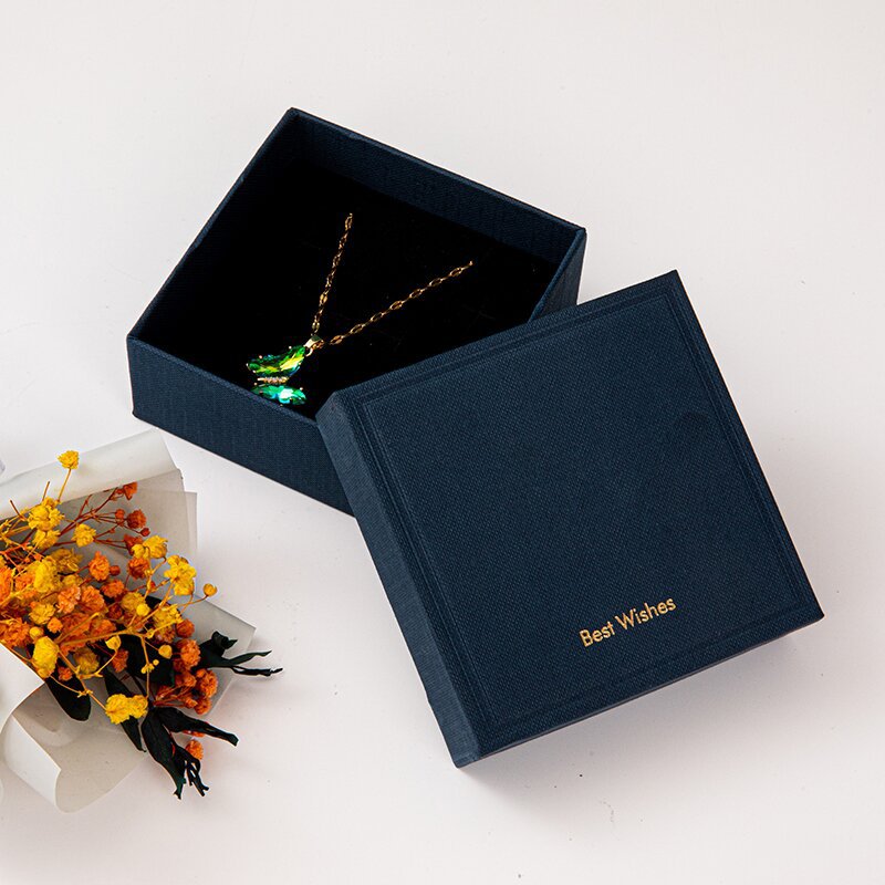 Caja de embalaje de caja de joyería de textura 1200g caja de collar de cartón caja de embalaje de joyería caja de regalo simple cubierta del cielo y la tierra