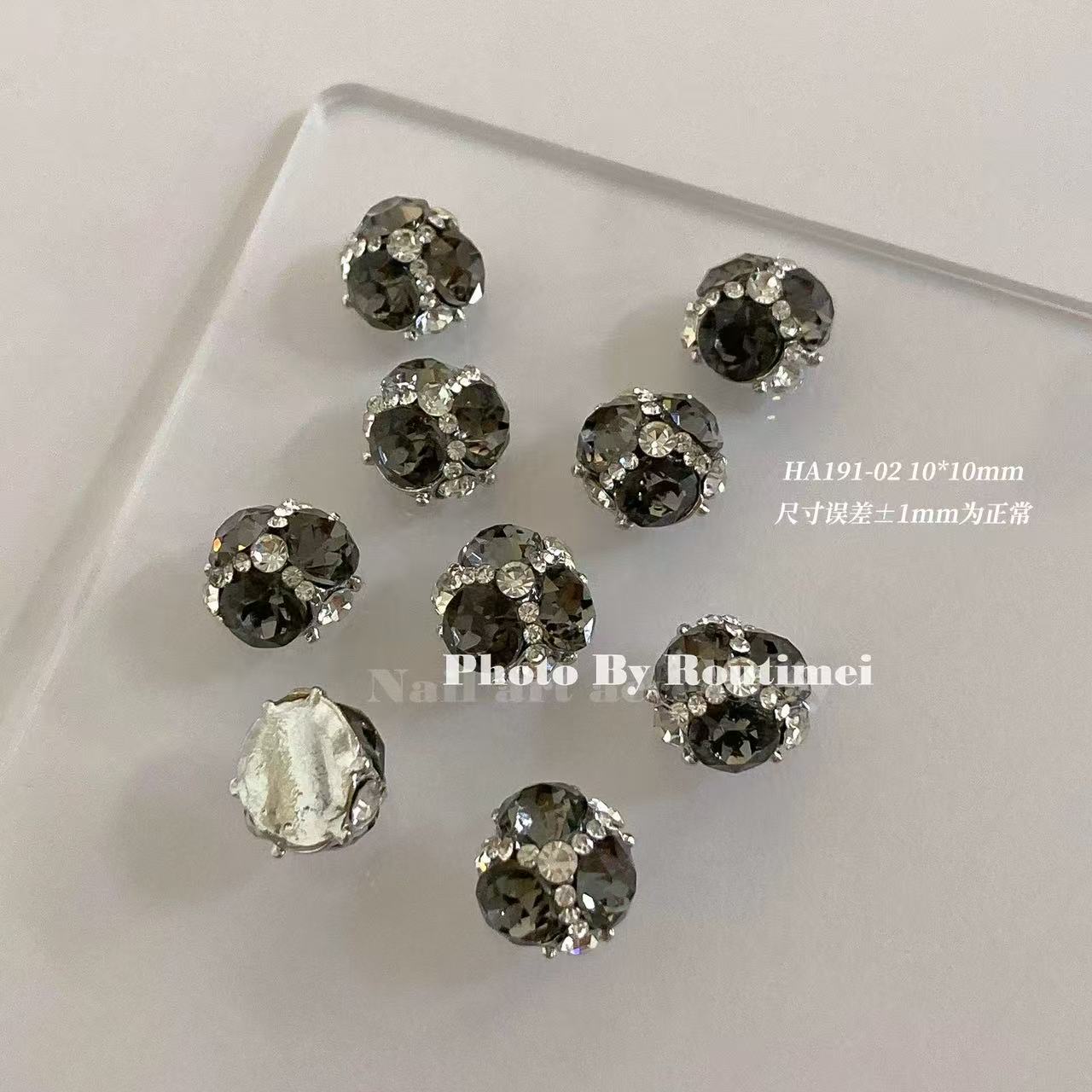 Z413-풀 다이아몬드 33 컷 다이아몬드 볼-블랙