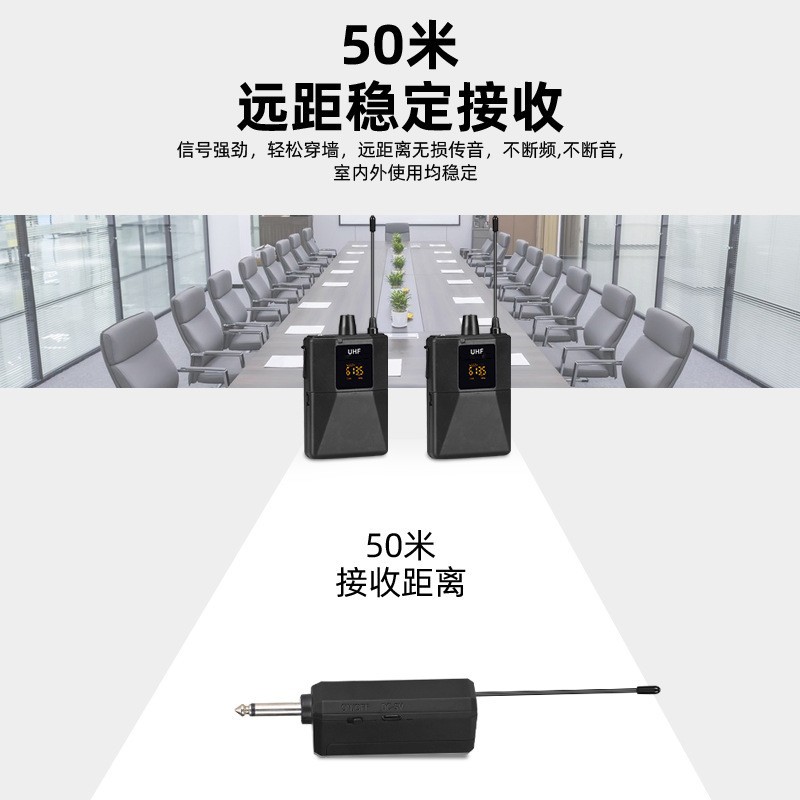 Micrófono inalámbrico de solapa, micrófono de pecho para actuaciones, canto, micrófono de diadema para escenario, enseñanza de oratoria al aire libre, antirruido.