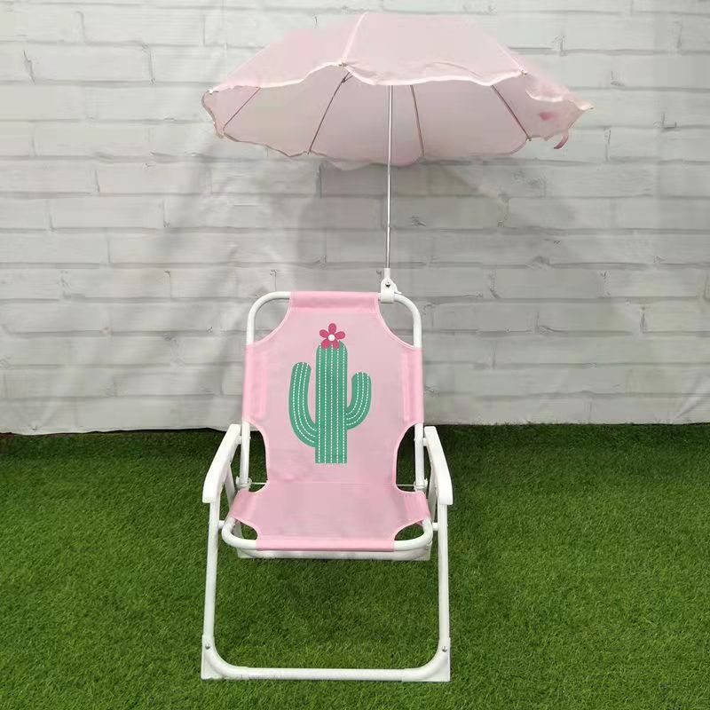 Silla de playa para niños de ocio al aire libre con paraguas ins estilo banco de dibujos animados silla trasera de bebé con sombrilla silla plegable