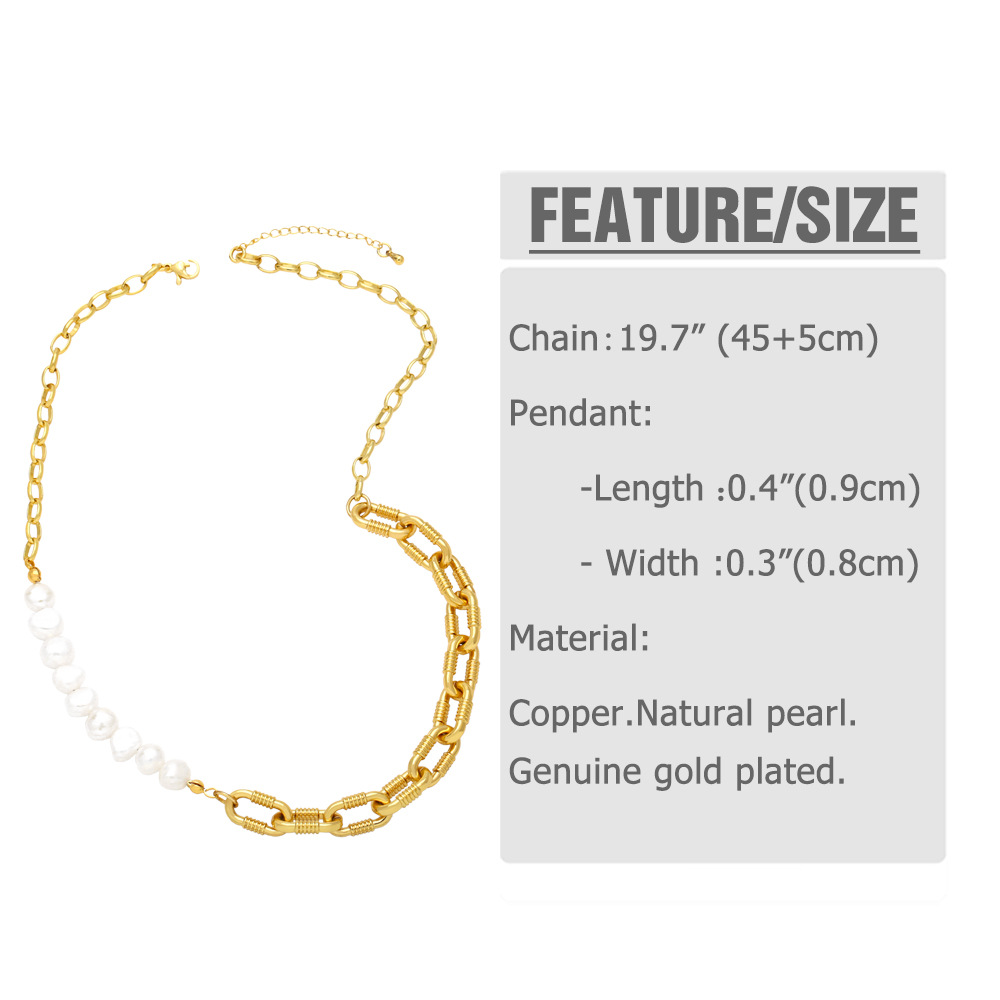 Fashion Solid Color Copper Pearl Plating Necklace 1 Piece