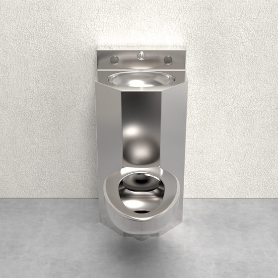 Customized one-piece toilet wash basin 304 stainless steel prison toilet integrated wash basin toilet