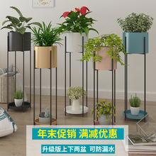 北欧铁艺花架现代简约客厅室内落地式绿萝花盆架阳台家庭植物架子